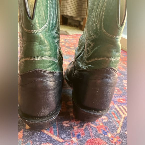 Olathe cowboy boots black/ green M8.5/W10 - Picture 9 of 9
